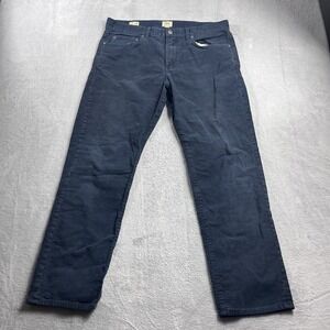 J Crew 770 Corduroy Pants Mens 34x28* Blue Straight Leg Cords Cotton Casual